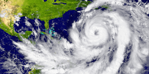 Hurricane eye heading toward the Carolinas